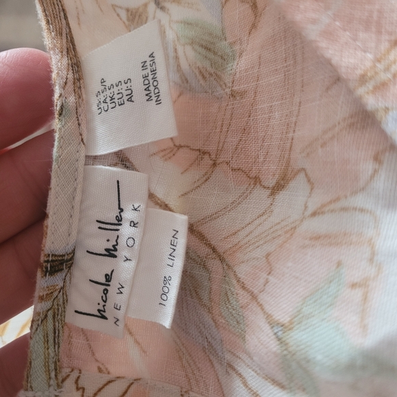 Nicole Miller Sleeveless Linen Shift Dress S - Picture 6 of 6